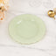 10-Pack Plastic 9" Round Dinner Plates in Sage Green Ruffled Rim with Gold Edging - Sturdy Disposable Dinnerware