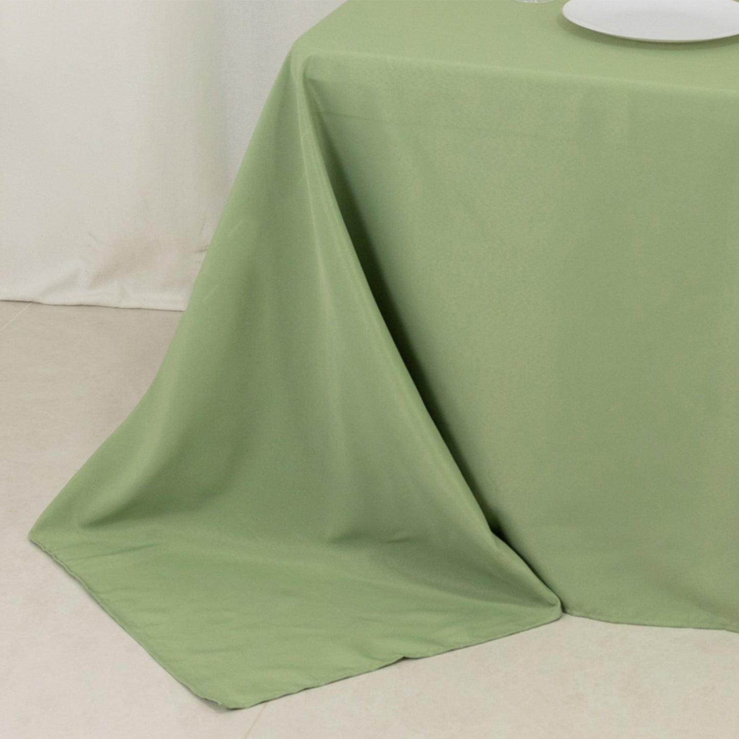 Premium Polyester 90"x132" Rectangle Tablecloth Sage Green - Seamless 220GSM Stain-Resistant Table Cover
