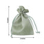 12 Pack 4"x6" Sage Green Satin Drawstring Wedding Party Favor Gift Bags