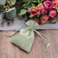 12 Pack 4"x6" Sage Green Satin Drawstring Wedding Party Favor Gift Bags