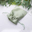 12 Pack 4"x6" Sage Green Satin Drawstring Wedding Party Favor Gift Bags
