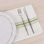 10 Pack Premium Spun Polyester 18"x22" Napkins White/Sage Green Bistro Style - Highly Absorbent Cotton-Like Feel Cloth Napkins