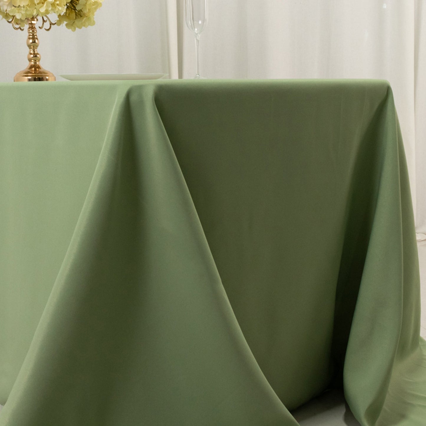 Premium Polyester 90"x132" Rectangle Tablecloth Sage Green - Seamless 220GSM Stain-Resistant Table Cover