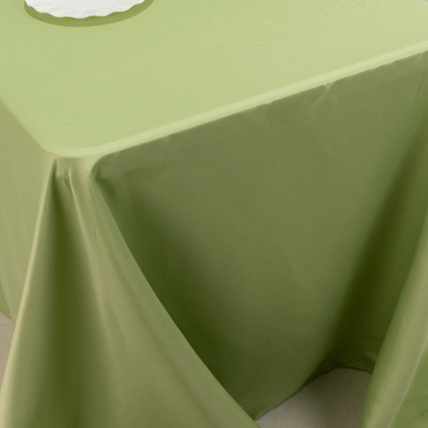 Lamour Satin 90"x156" Rectangle Tablecloth Sage Green - Luxurious, Soft Seamless Table Cover