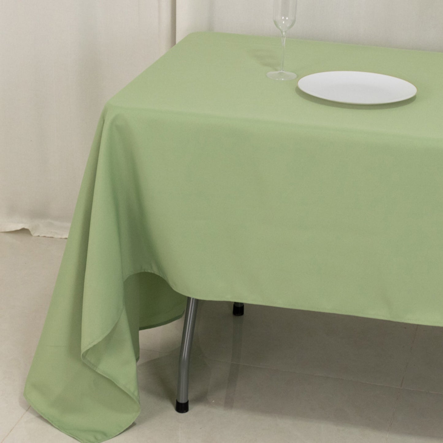 Premium Polyester 60"x126" Rectangle Tablecloth Sage Green - Stain-Resistant 220GSM Finish Table Cover