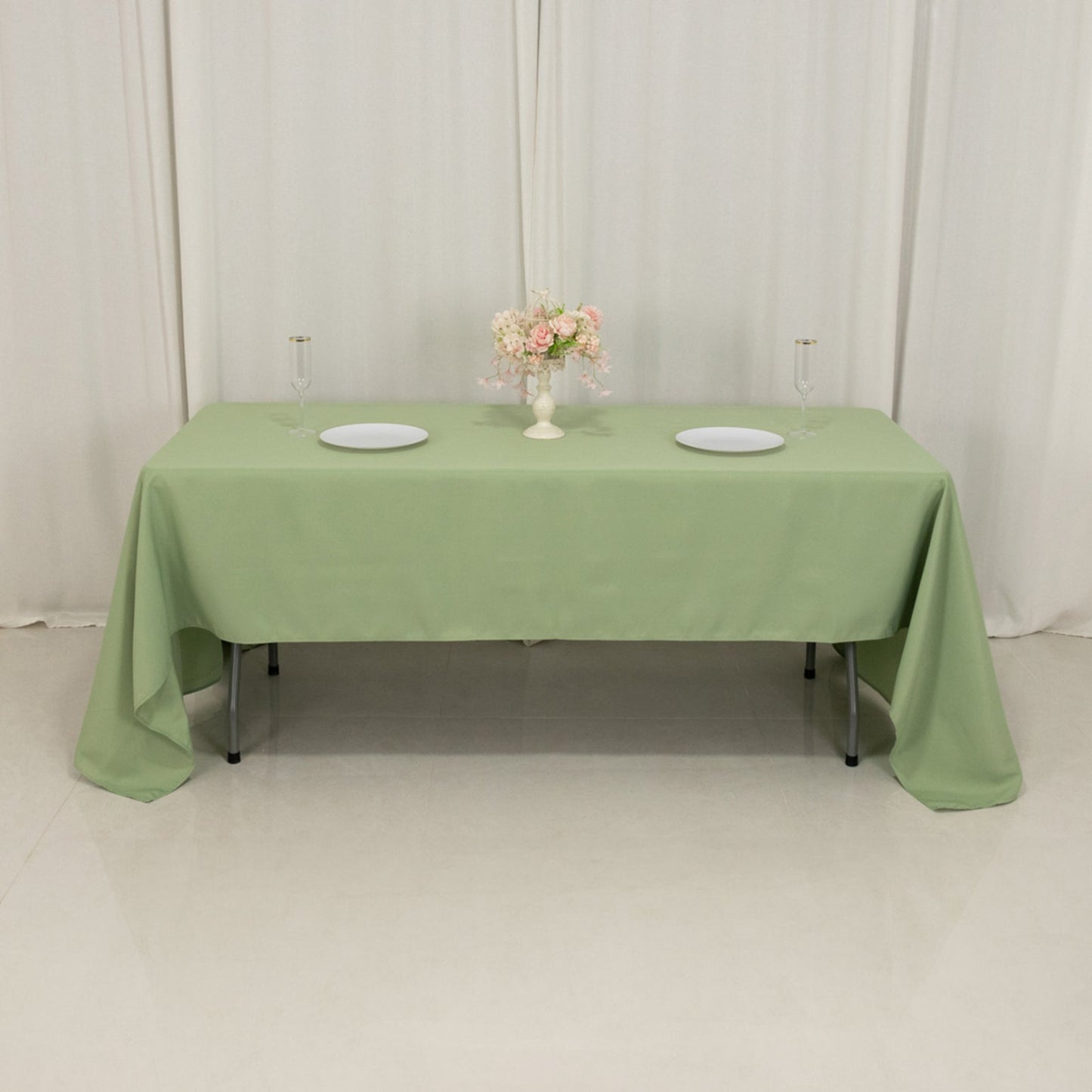 Premium Polyester 60"x126" Rectangle Tablecloth Sage Green - Stain-Resistant 220GSM Finish Table Cover
