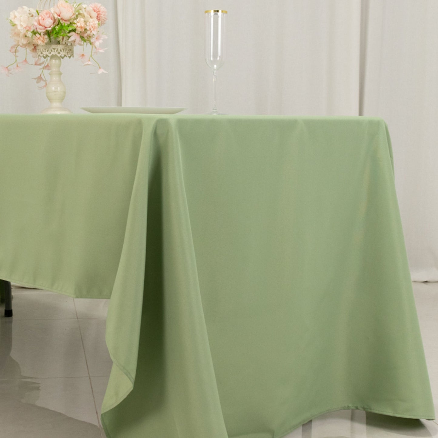 Premium Polyester 60"x126" Rectangle Tablecloth Sage Green - Stain-Resistant 220GSM Finish Table Cover