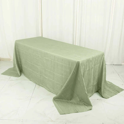 Taffeta 90"x132" Rectangle Tablecloth Sage Green - Seamless Accordion Crinkle Table Cover