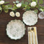 25-Pack Paper 8" Dessert Plates in White with Sage Green French Toile Design & Scalloped Rim - Disposable 300GSM Salad Appetizer Plates for Stylish Table Decor