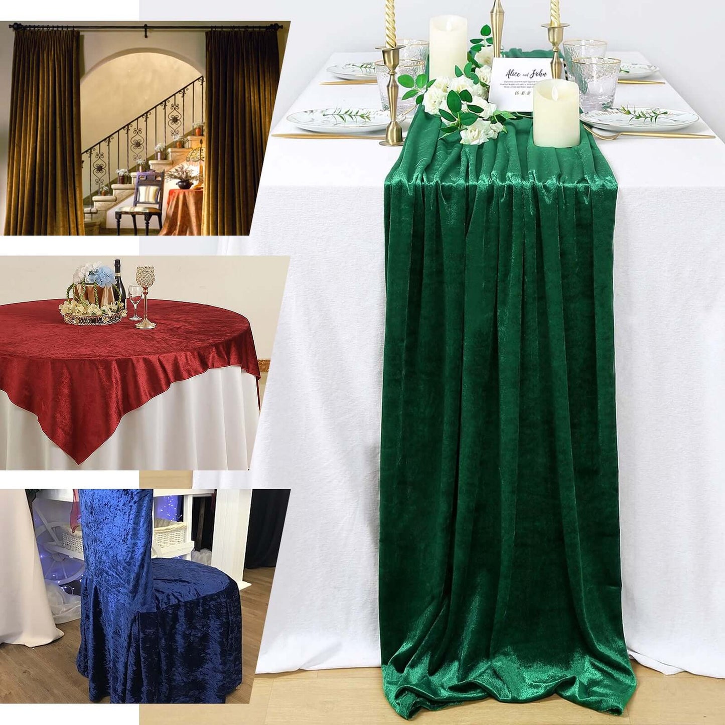 65"x5 Yards Beige Crushed Velvet Fabric Bolt, DIY Craft Fabric Roll