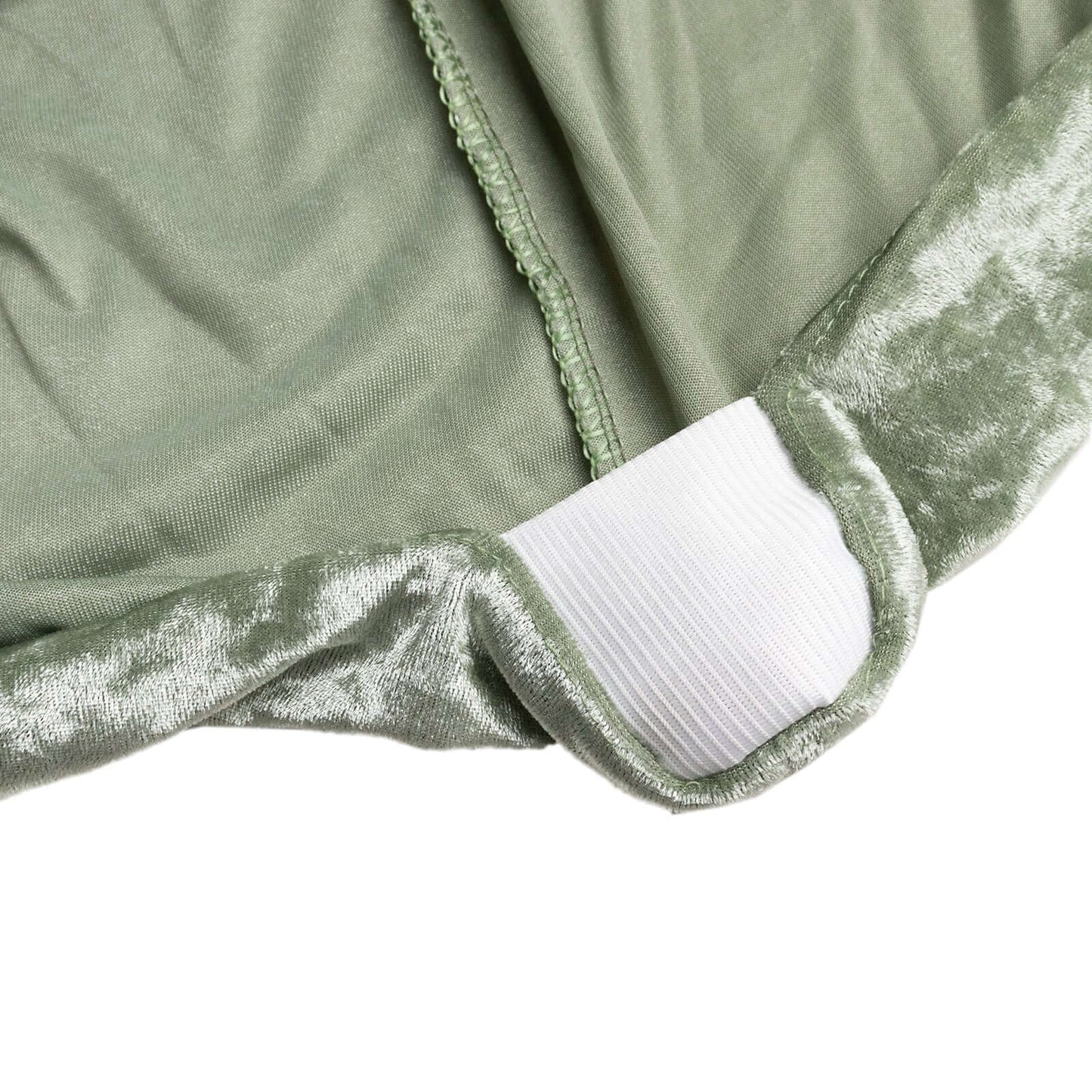 Crushed Velvet Spandex 30" Round Cocktail Table Cover Sage Green Smooth Highboy Tablecloth