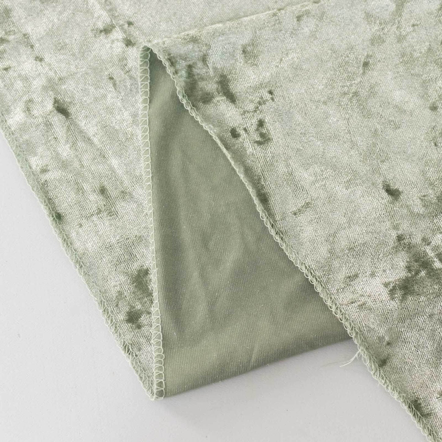 Premium Crushed Velvet 90"x132" Rectangle Tablecloth Sage Green - Reusable Soft & Seamless Table Cover