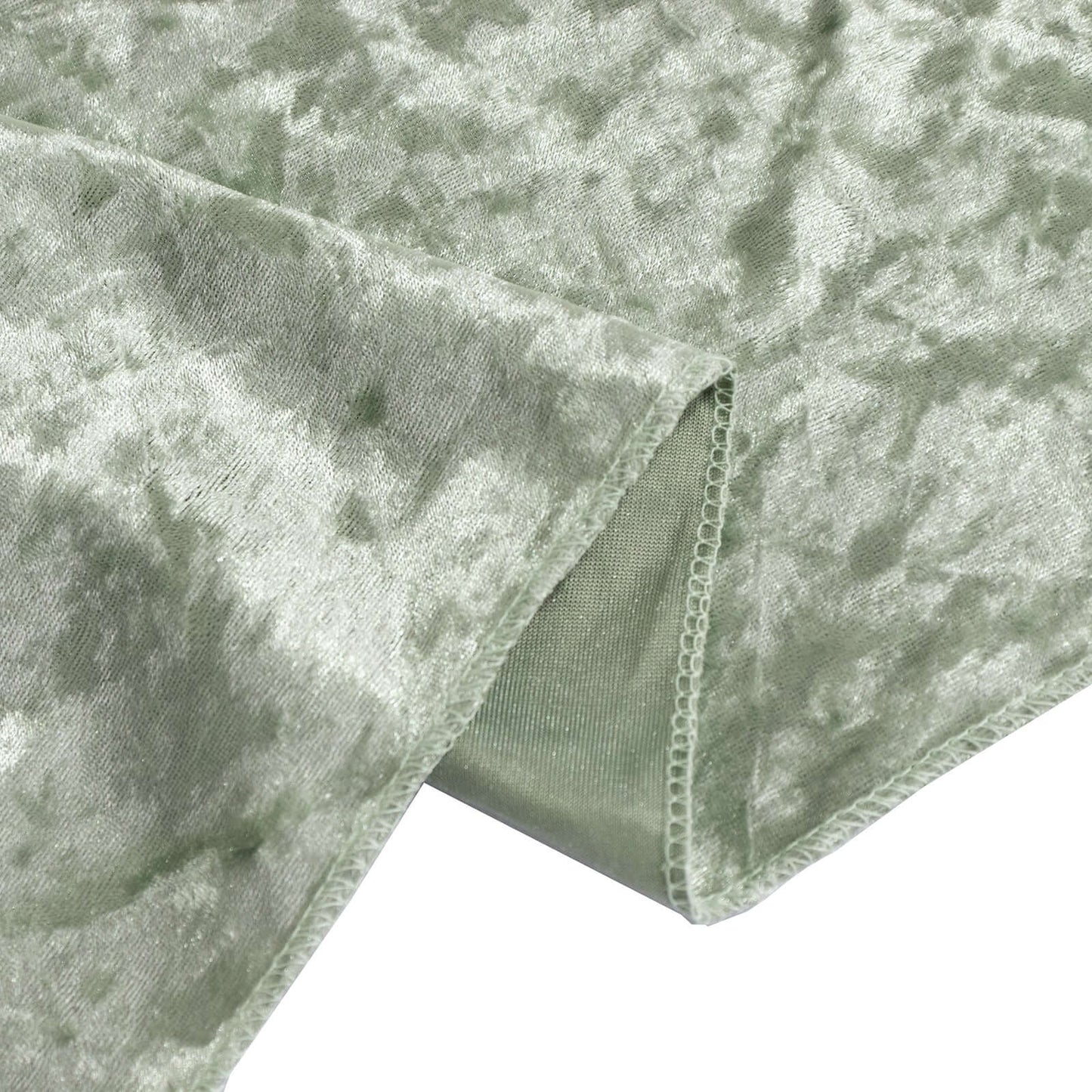 Premium Crushed Velvet 60"x102" Rectangle Tablecloth Sage Green - Reusable Soft Table Cover