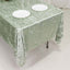 Premium Crushed Velvet 60"x102" Rectangle Tablecloth Sage Green - Reusable Soft Table Cover