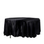 Satin 108" Round Tablecloth Black - Smooth and Lustrous Table Cover for Weddings & Events