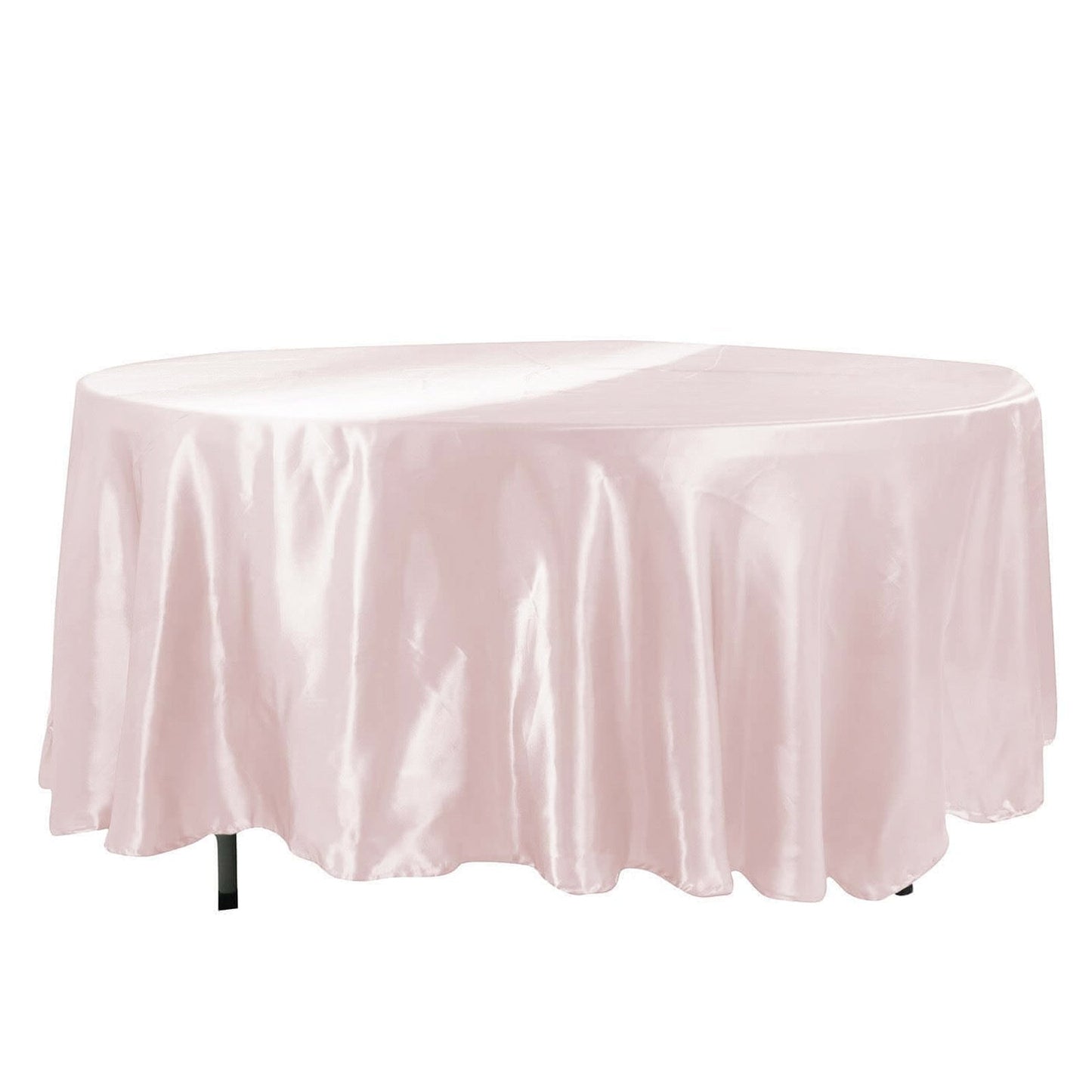 Satin 108" Round Tablecloth Blush - Smooth and Lustrous Table Cover