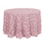 Satin 120" Round Tablecloth Blush - Grandiose 3D Rosette with Seamless Finish Table Cover