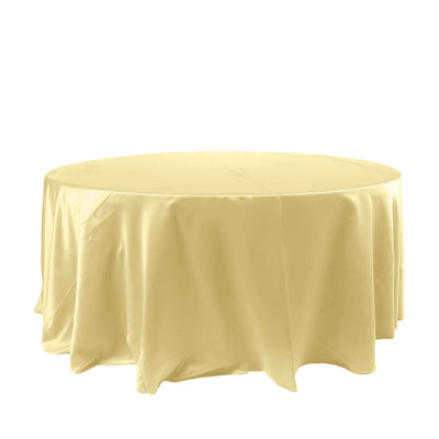 Satin 120" Round Tablecloth Champagne - Stylish Seamless Table Cover
