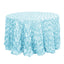 Satin 120" Round Tablecloth Light Blue - Grandiose 3D Rosette with Seamless Finish Table Cover