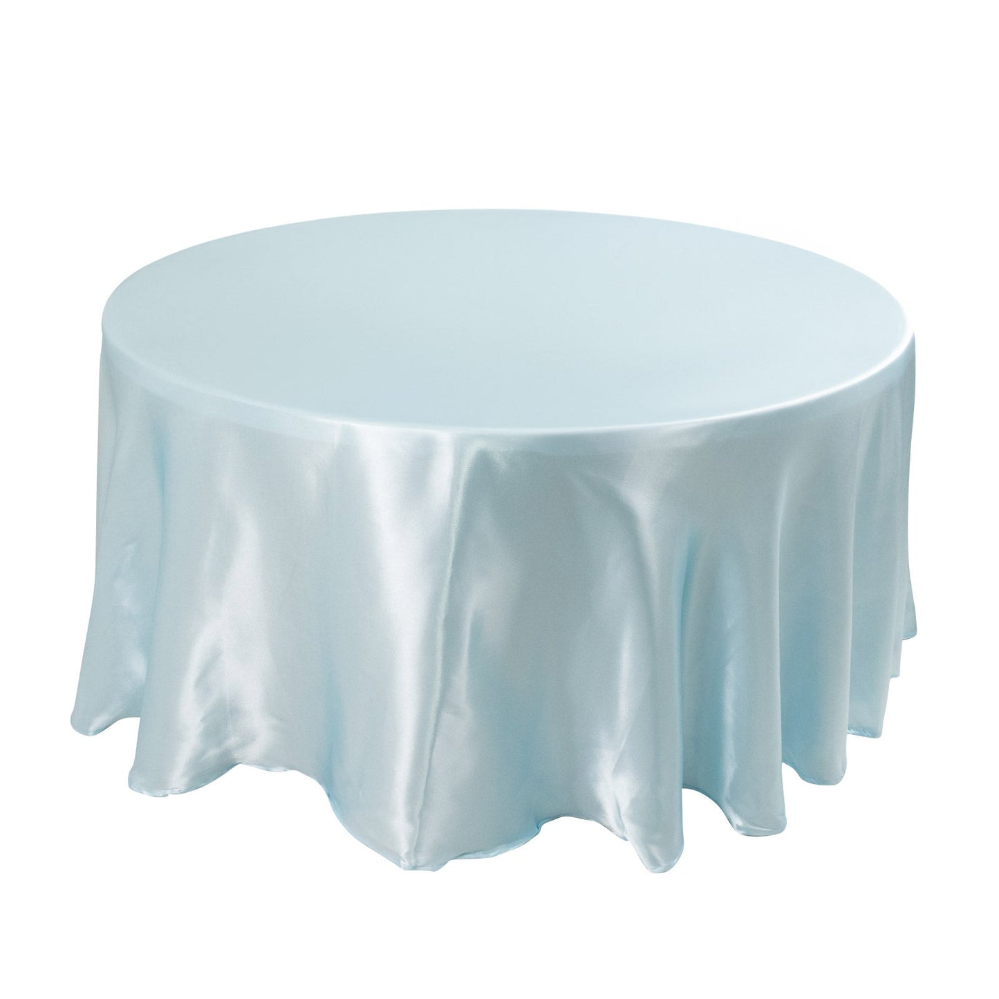 Satin 120" Round Tablecloth Light Blue - Stylish Seamless Table Cover