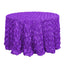 Satin 120" Round Tablecloth Purple - Grandiose 3D Rosette with Seamless Finish Table Cover