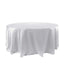 Satin 120" Round Tablecloth White - Stylish Seamless Table Cover for Weddings & Events