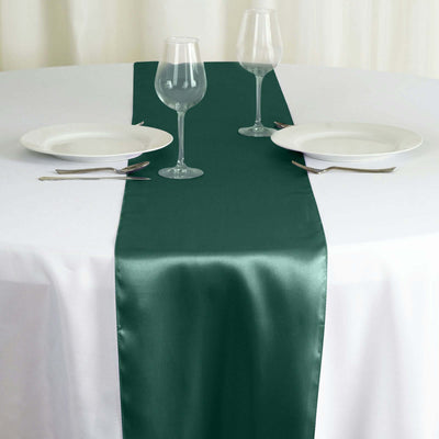 Satin 12"x108" Table Runner Hunter Emerald Green - Stylish Table Linen