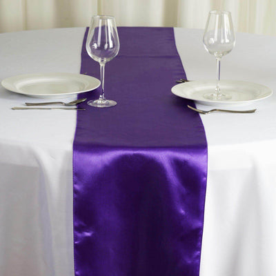 Satin 12"x108" Table Runner Purple - Stylish Table Linen