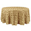 Satin 132" Round Tablecloth Champagne - Seamless Grandiose 3D Rosette Table Cover