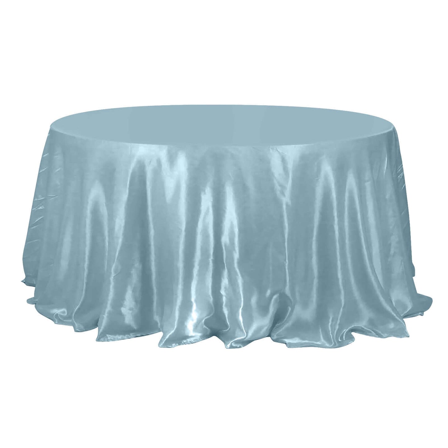 Satin 132" Round Tablecloth Dusty Blue - Stylish Seamless Table Cover