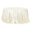 Satin 132" Round Tablecloth Ivory - Stylish Seamless Table Cover