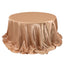 Satin 132" Round Tablecloth Nude - Stylish Seamless Table Cover