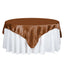 Satin 72"x72" Table Overlay Square Tablecloth Cinnamon Brown - Smooth Finish Table Cover
