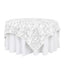 Satin 72"x72" Table Overlay Square Tablecloth White - 3D Rosette Design for Stylish Occasions