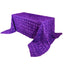 Satin 90"x156" Rectangle Tablecloth Purple - Grandiose 3D Rosette Table Cover with Seamless Finish