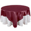 Satin 90"x90" Table Overlay Square Tablecloth Burgundy - Smooth Finish Table Topper