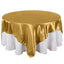 Satin 90"x90" Table Overlay Square Tablecloth Gold - Smooth Finish for Luxurious Events
