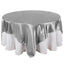 Satin 90"x90" Table Overlay Square Tablecloth Silver - Smooth Finish Table Topper