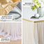 Extra Long Tulle 14ft Table Skirt White with Satin Edge - Table Cover for Baby Showers & Events