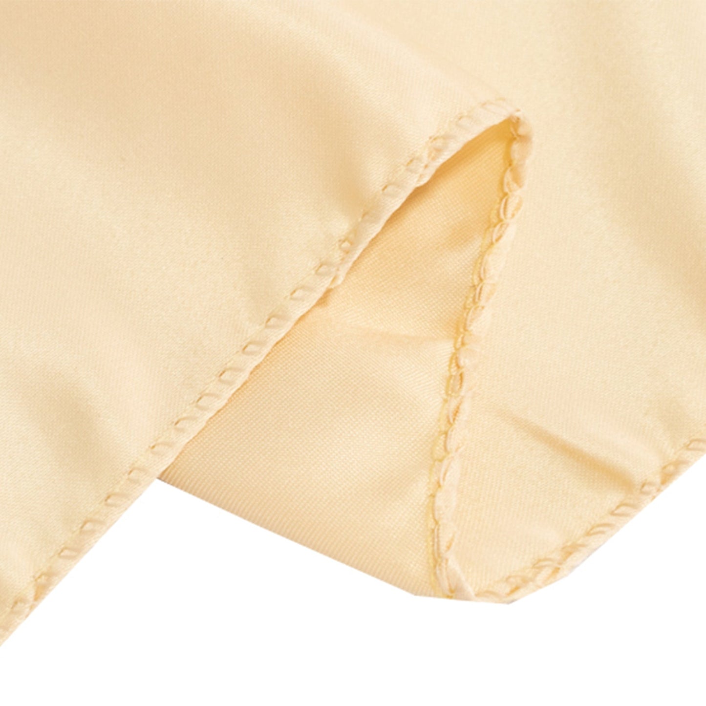 Lamour Satin 72"x72" Table Overlay Square Tablecloth Beige - Smooth Finish Table Topper