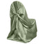 Satin Chair Cover Self-Tie Universal Design Dusty Sage Green - Durable Slip-On Cover for Folding, Dining, Banquet & Standard Chairs