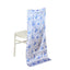 Satin Chair Slipcover French Toile Floral Print for Chiavari Chairs White/Blue - Stylish Wedding Chair Back Cover