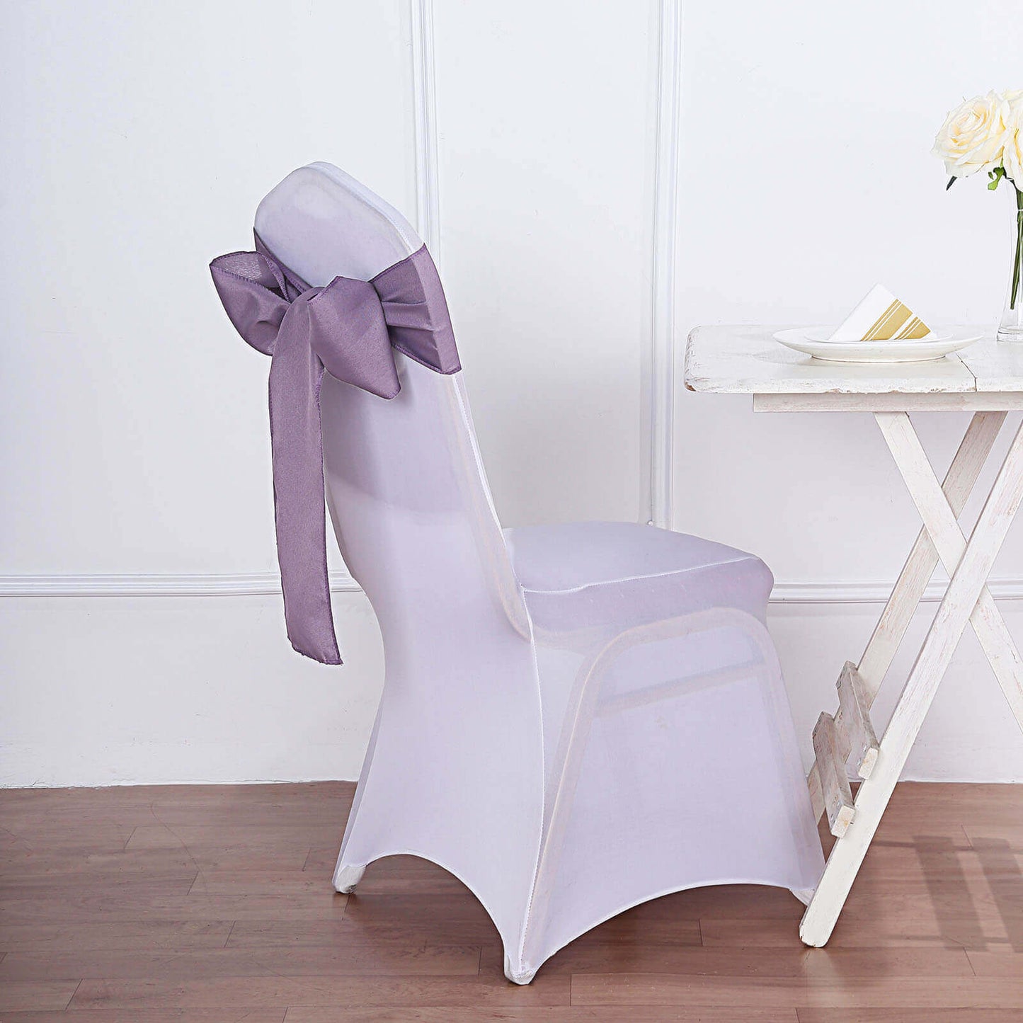 5 Pack Polyester Chair Sashes Violet Amethyst 6"x108"