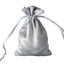 12 Pack 4"x6" Silver Satin Drawstring Wedding Party Favor Gift Bags