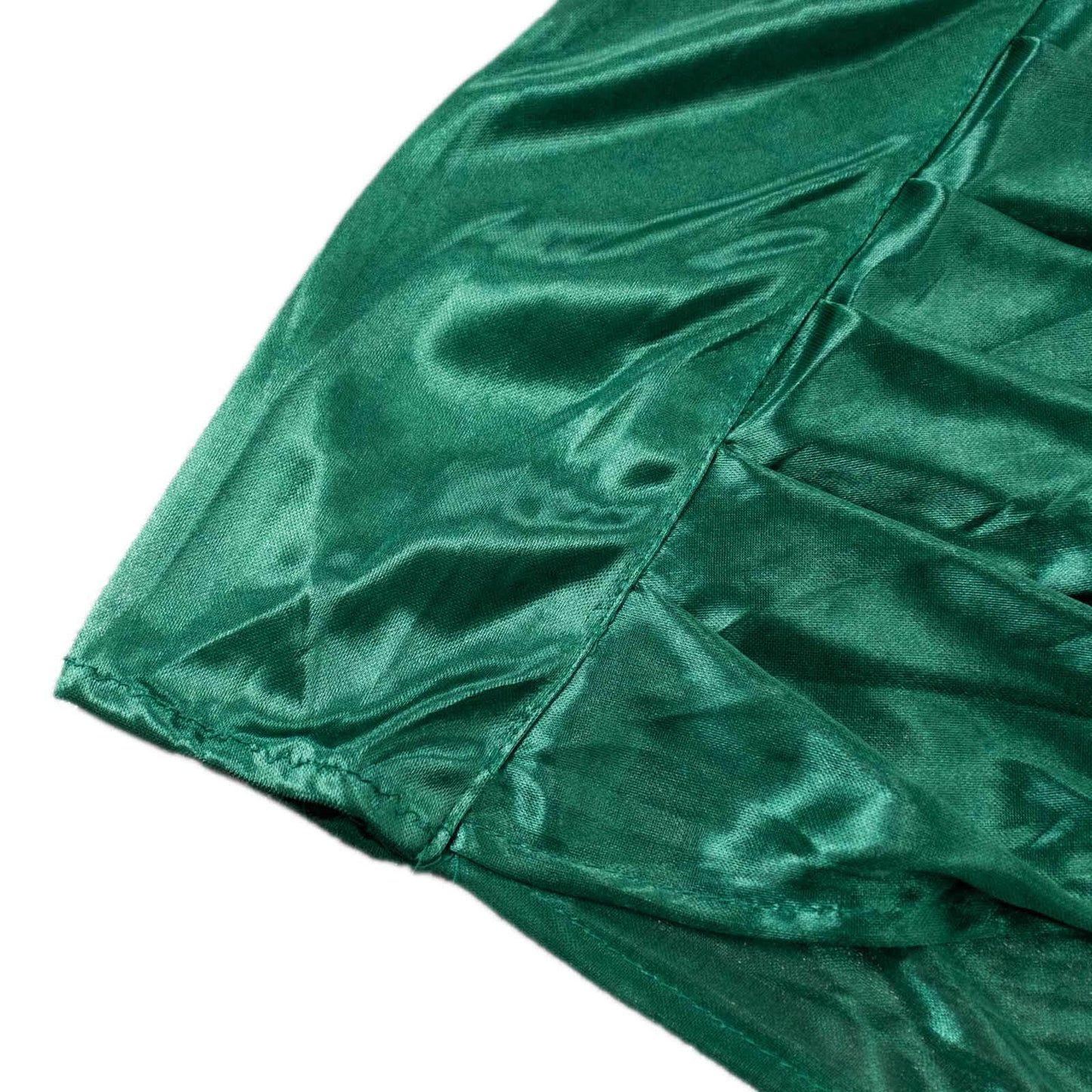10ftx10ft Hunter Emerald Green Double Drape Pleated Satin Event Curtain Drapes, Glossy Photo Backdrop Event Panel
