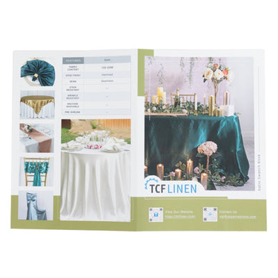 Satin Fabric Sample Book - 34 Colors High-Quality Swatches for Upholstery Sewing and Craft Projects - Tablecloths