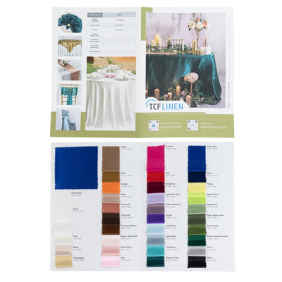 Satin Fabric Sample Book - 34 Colors High-Quality Swatches for Upholstery Sewing and Craft Projects - Tablecloths