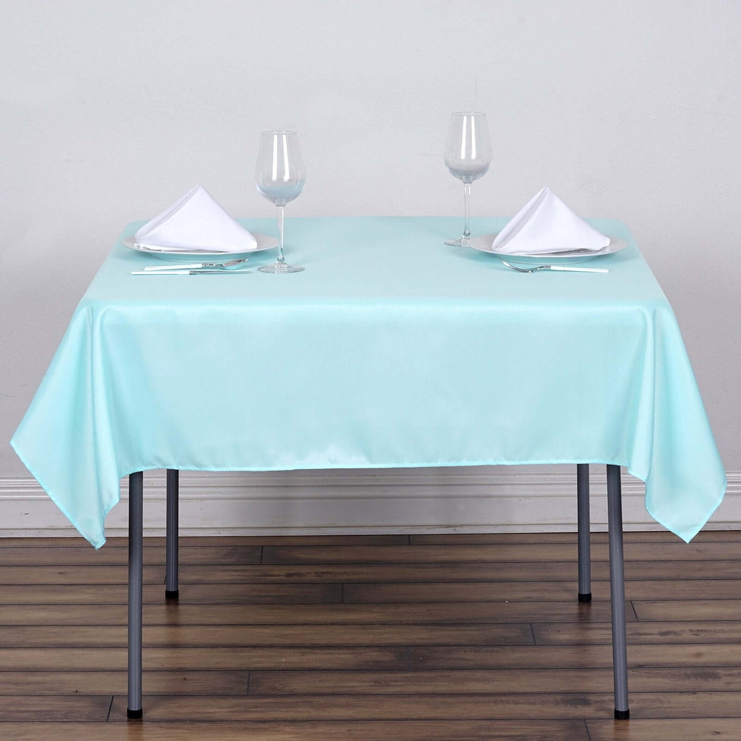 Polyester Square 54"x54" Tablecloth Light Blue - Wrinkle-Resistant & Durable Table Cover