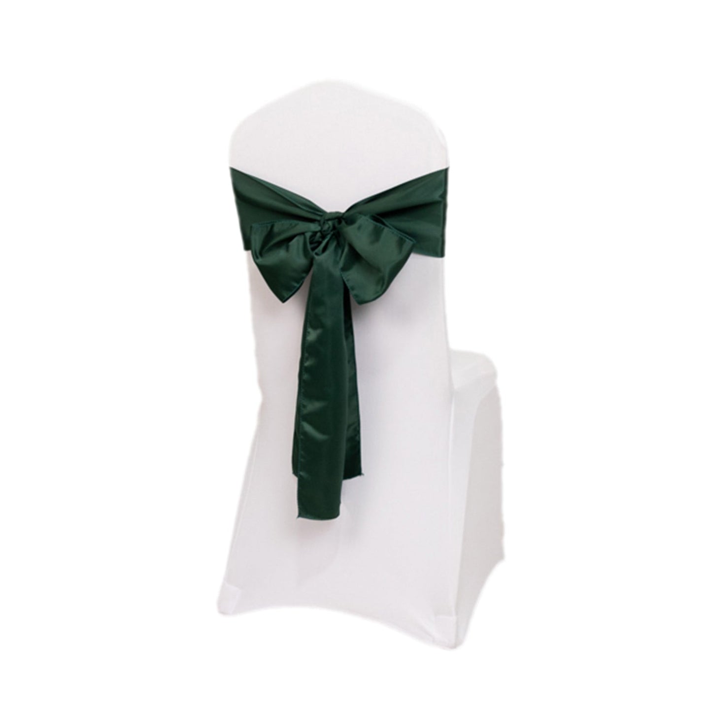 5 Pack Lamour Satin 6"x106" Chair Sashes Hunter Emerald Green - Stylish Reusable Decorative Bows