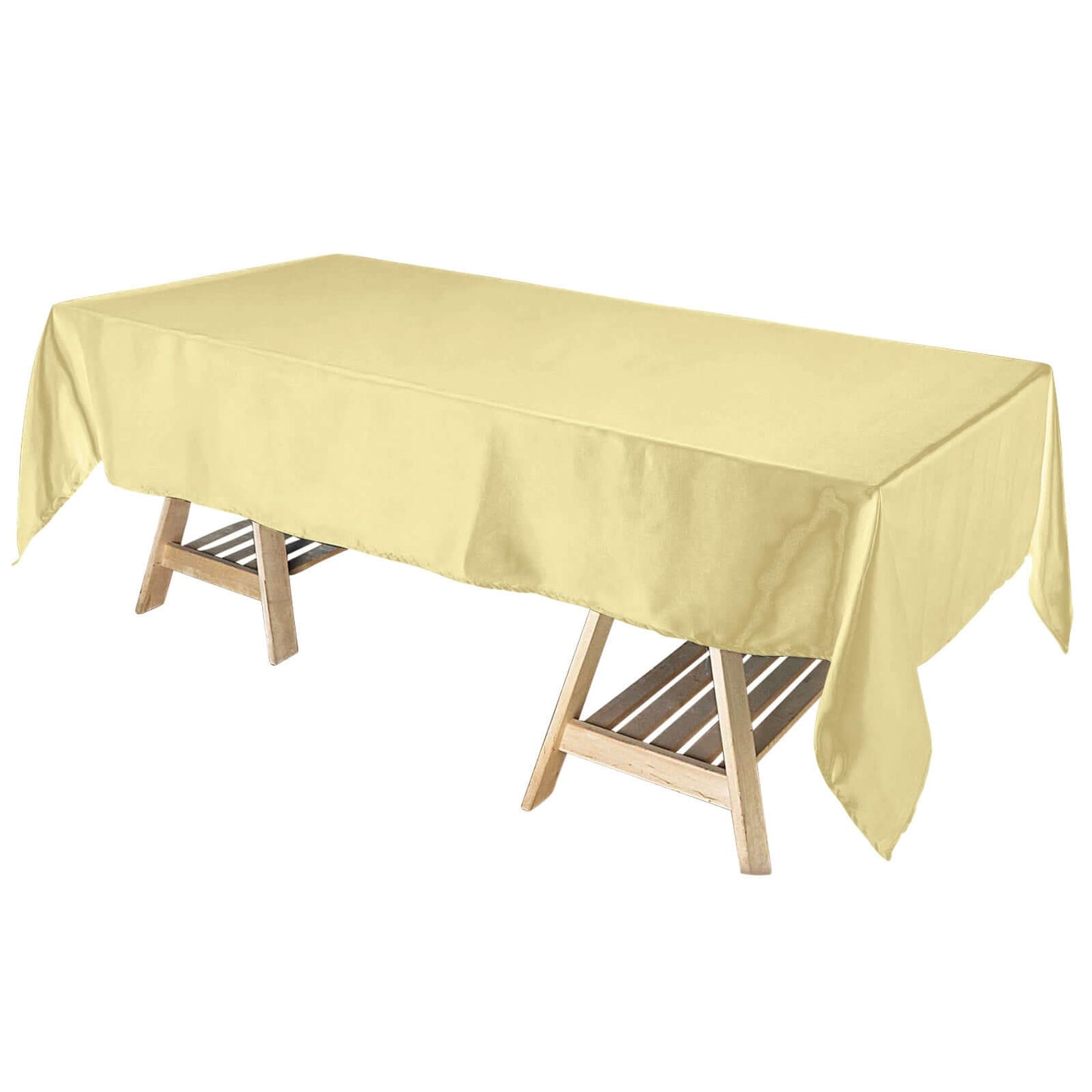 Satin Rectangular 60"x102" Tablecloth Champagne - Smooth and Lustrous Table Cover